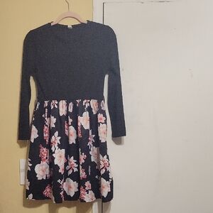 160 Girls Floral Black and Pink Kids Dress